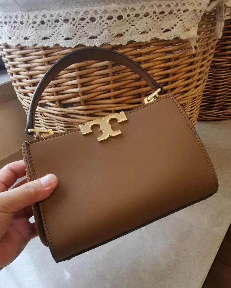 Tori Burch Tan Mini Eleanor Satchel Bag With Box