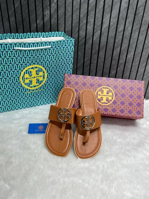 Tory Burch Thong Brown With OriginalBox CarryBag Packing