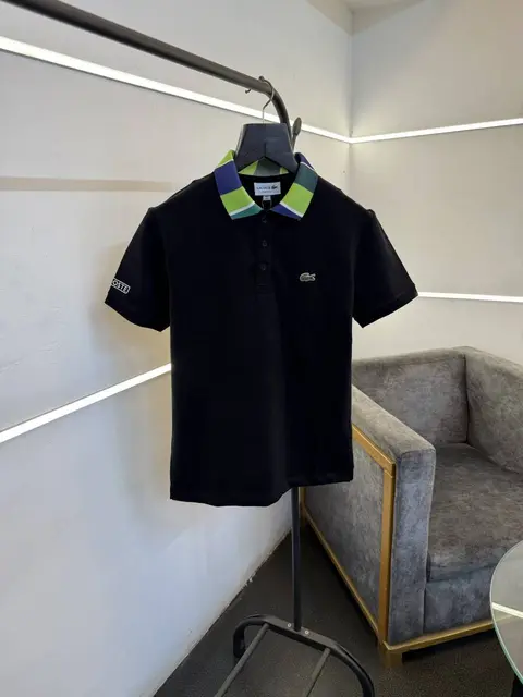 Lacoste imported matty cotton polo tshirt black
