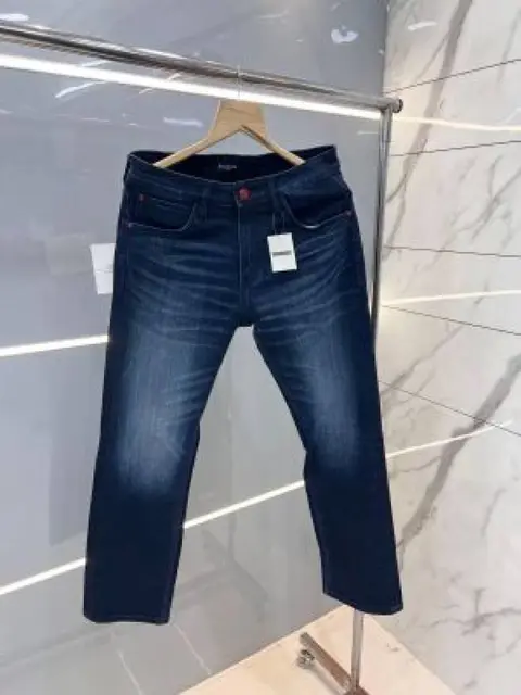 Balmain Paris Blue Shade Premium Imported Stretchable Lycra Fabric Straight Fit Denim with Embroidered Logo 2923