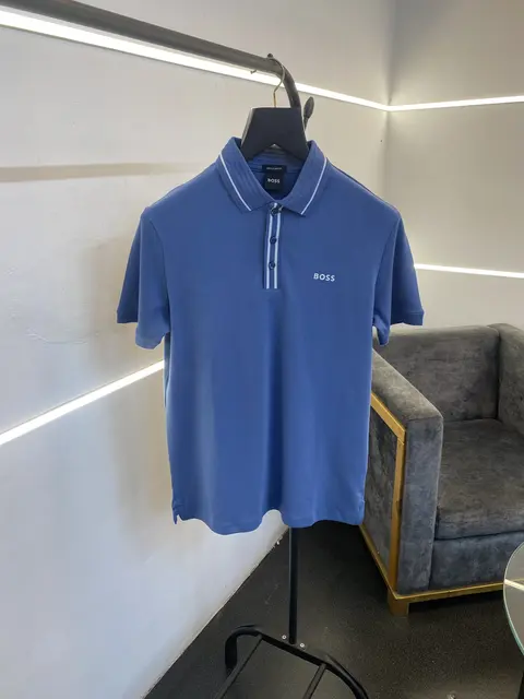Hugo bos premium imported polo tshirt blue