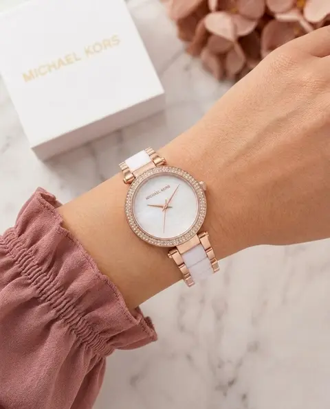 Michael Kors Parker Pave White