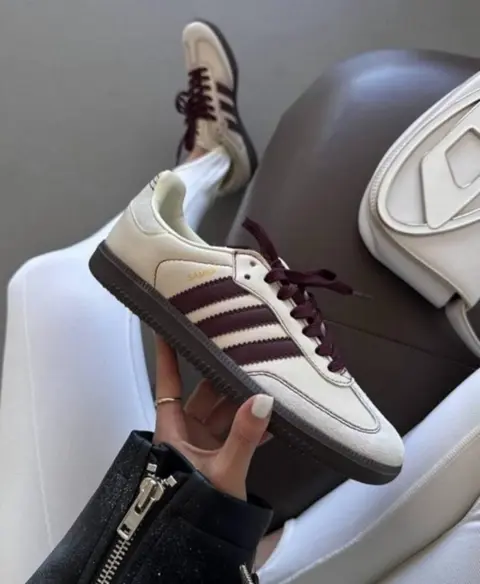 Adidas Samba Wonder White Maroon Men Leather Quality FIX
