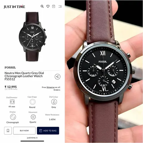 Fossil lNeutro Chronograph DarkBrown Black