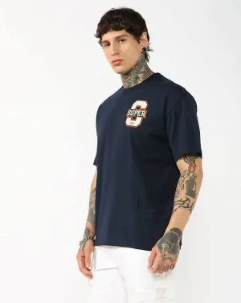 Super Dry Round Neck T-shirt Navy