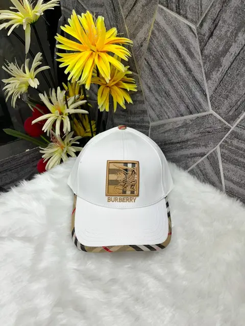 Burberry Equestrian Knight White Monogram Premium Unisex Cap (With Safety Box)