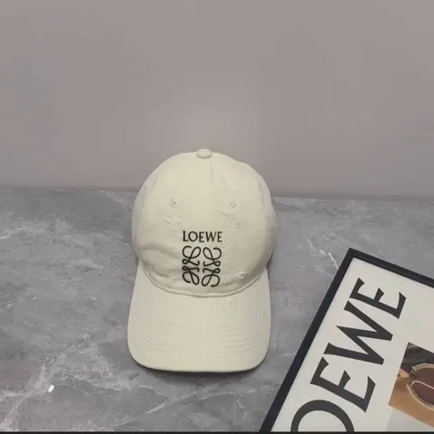 Loewe Denim Washed White Premium Unisex Cap With Safety Box