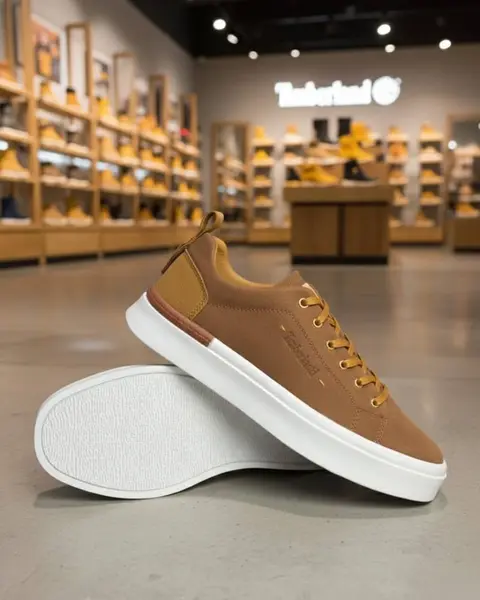 TIMBERLAND TAN WHITE LOW LEATHER SNEAKER