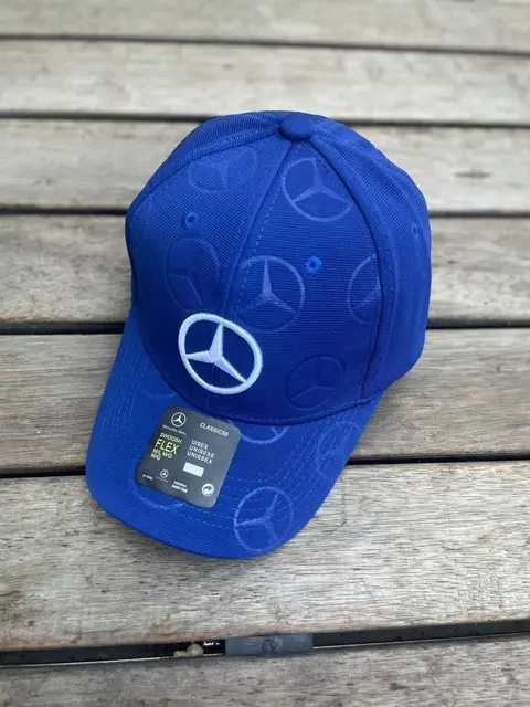 Mercedes Benz White Logo Royal Blue Print Premium Unisex Cap