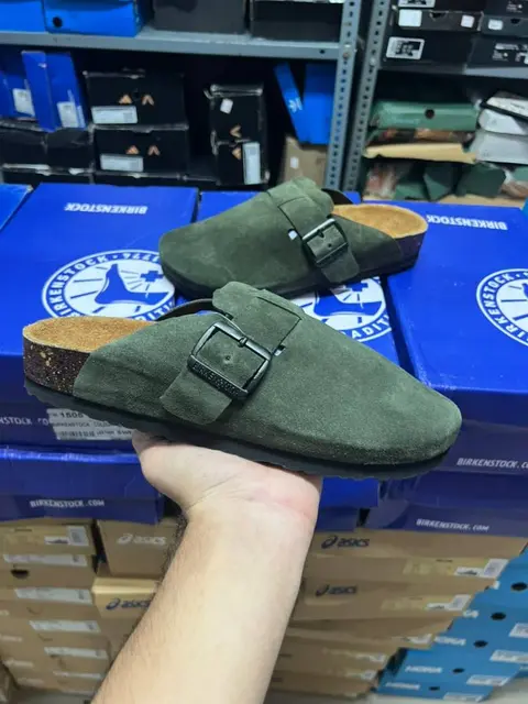 Birkenstock Boston GREEN SUEDE 1909