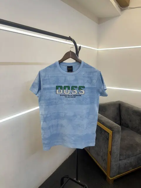 Hugoo boss turkey imported round neck tshirt sky blue