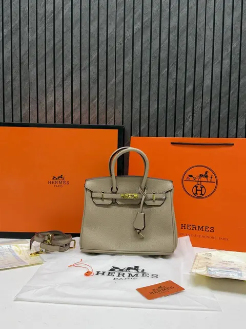Hermes Birkin Apricot 20 Small Handbag With Original Box DustCover Lock & Key