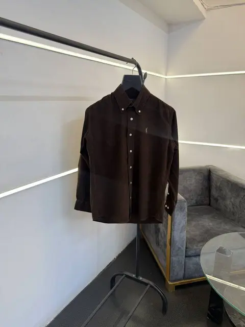 Ralph lauren brown courduroy fabric imported shirt