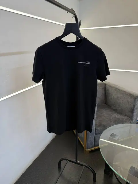 Lacoste premium imported round neck tshirt with front back print black sale