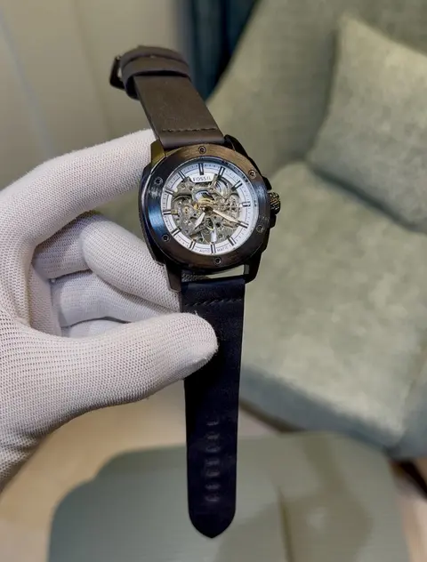 Fossil Leather Automatic BlackWhite