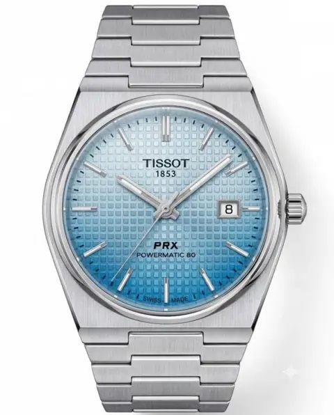 Tissot 1853 PRX Silver Sky blue White Dial