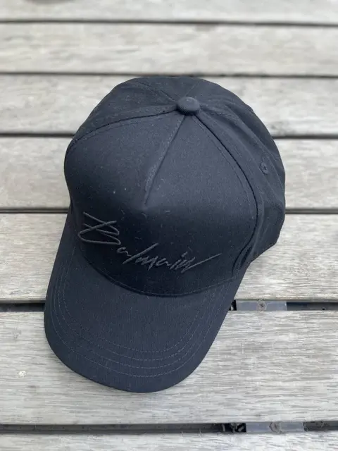 Balmain Paris Canvas All Black logo premium unisex cap with safety box