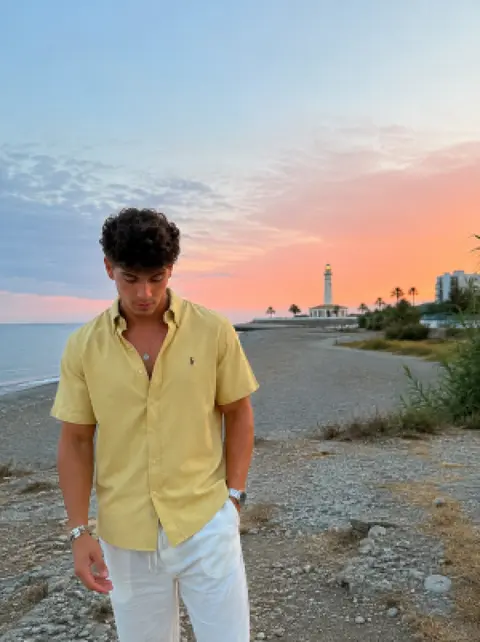 Ralph lauren Premium Half Cotton Mustard Green Shirt