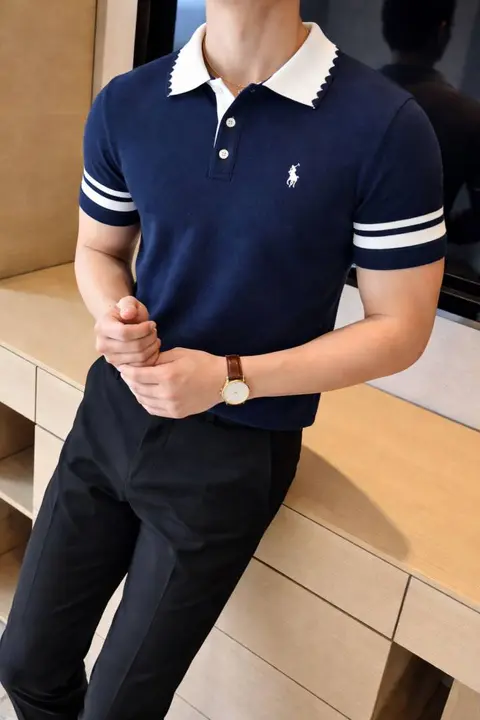 lauren chest logo polo t-shirt navy