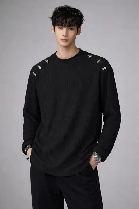 KOREAN IMPORTED HIGH DEMAND ARTICLE SWEATSHIRT BLACK