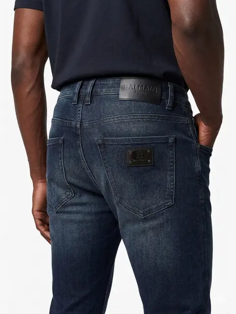 Balmain Paris Green Shade Straight fit Premium Imported Stretchable Lycra Fabric Denim with Back Metal Design 3841