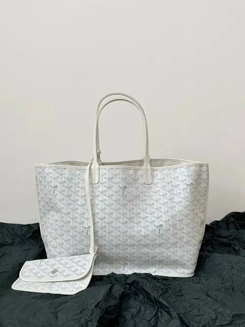 Goyard Artios GM White Tote WithWallet Dustcover