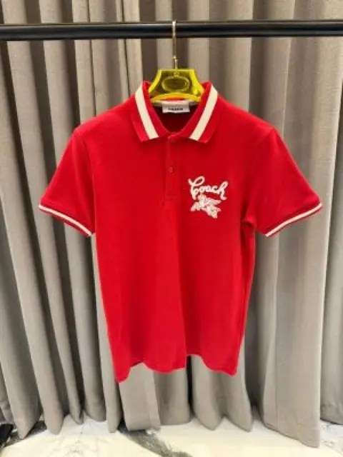 No Return Coach Chest Logo Polo T-shirt Red