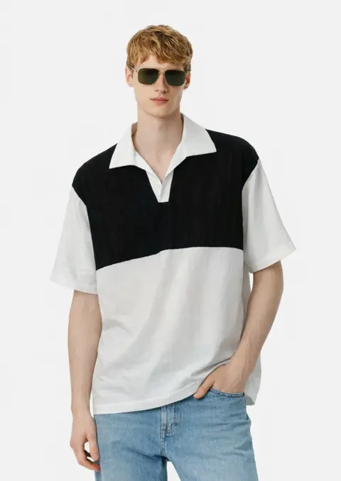 KOREAN IMPORTED HIGH DEMAND ARTICLE POLO T-SHIRT BLACK WHITE