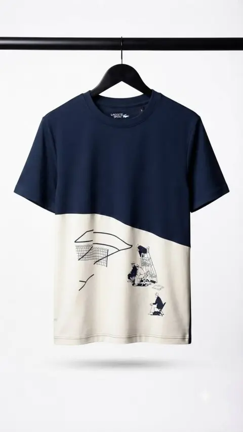 Lacoste Sport Graphic T Shirt Navy. 1236 Sale- offer VS1000