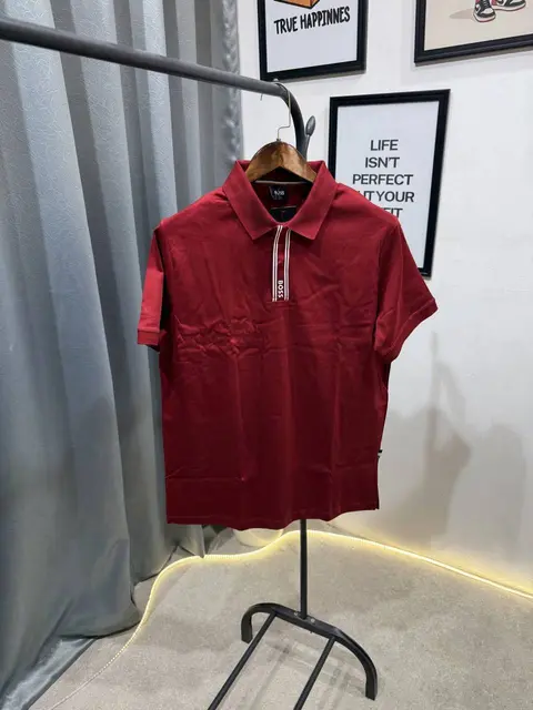 Hugo bos imported box pack polo tshirt maroon