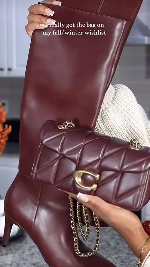 Coach Tabby 26 Wine-Gold With Original Box & DustCover