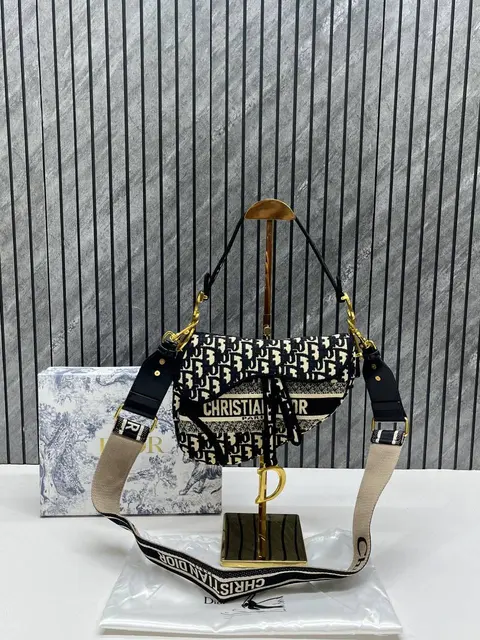 Dior Saddle Oblique Black Monogram With OriginalBox