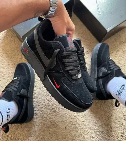 Nike Airforce 1 Low Multi Swoosh Black Crimson 1208