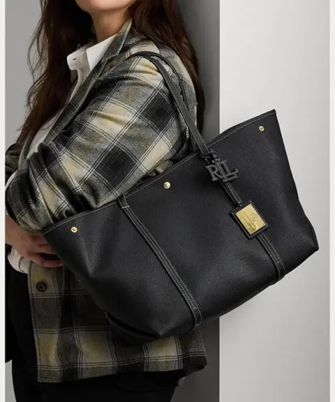 Ralph Lauren Pebbled Leather Large Emerie Tote