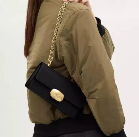 Coach Eliza Premium Crossbody Sling Bag With OG Magnetic Gift Box & Dust Bag (Black-917)