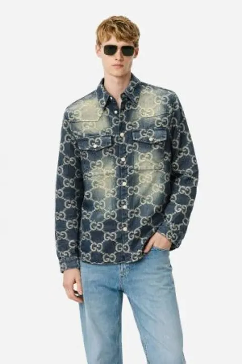 Gucci IMPORTED STORE ARTICLE DENIM SHIRT