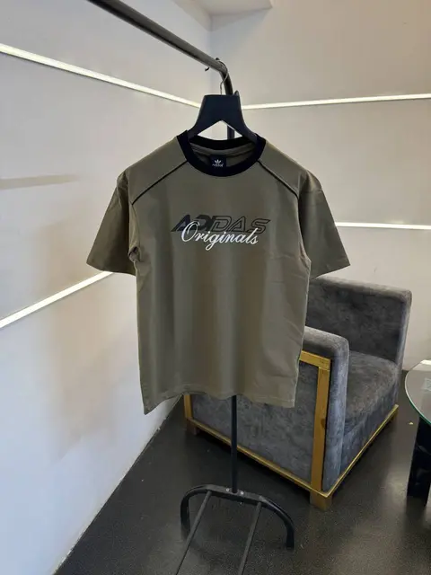 Adidas drop shoulder imported round neck tshirt olive