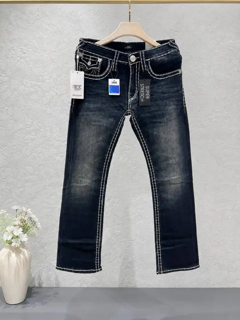 True Religion Green Shade Bootcut Fit Premium Imported Fabric Denim with Back Flap pockets and Embroidered work 4540-4599