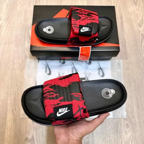 Nike Offcourt Adjust Camo Red Black Slides