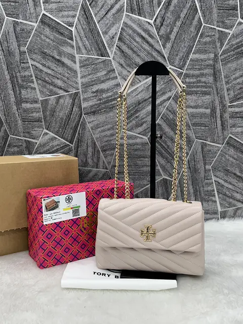 Tori Burch Kira NudePink Quilted Shoulder With DoubleBox