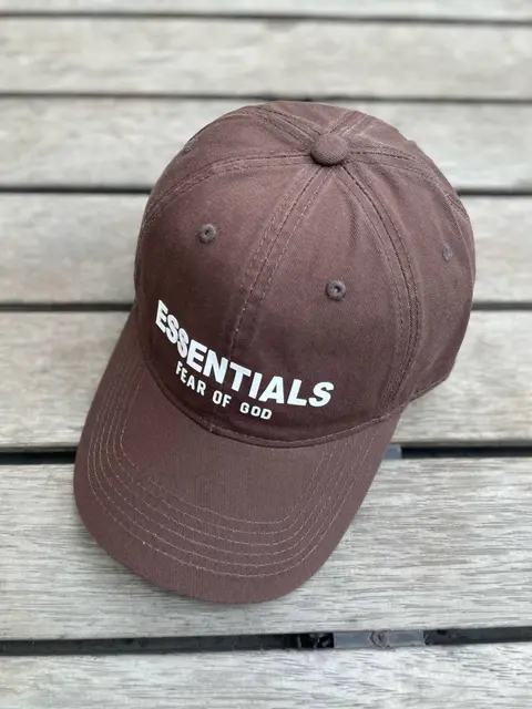 Essentials fear of god Dark Brown premium unisex cap with safety box