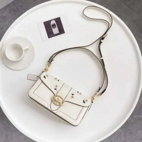 Coach Georgie Signature Shoulder Bag With OG Box & Dust Bag (White - 535)