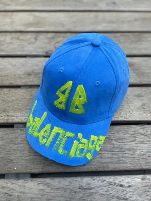 Balenciaga BB Front Graffiti Blue Premium Unisex Cap (With Safety Box)