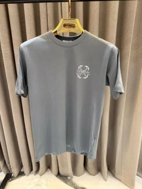 No Return Of white Chest Logo Round Neck T-shirt Grey