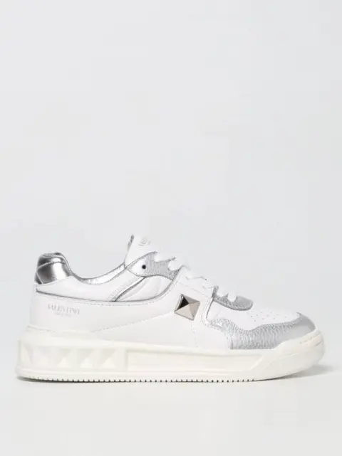 ....Valentyno garavani one stud low top nappa sneaker white metallic