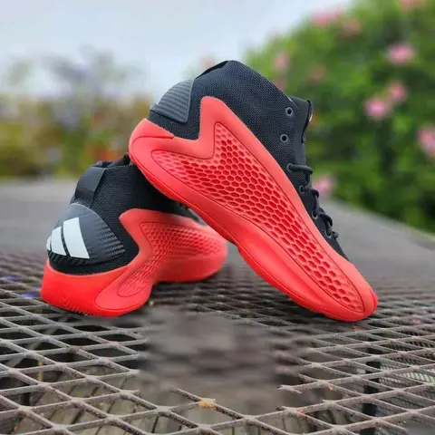 Adidas anthony edwards 1 ascent mid basketball shoes core black-orange 517