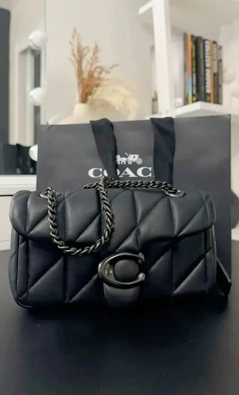 Coach Tabby 20 Quilted Black-Black ShoulderBag With OriginalBox DustCover