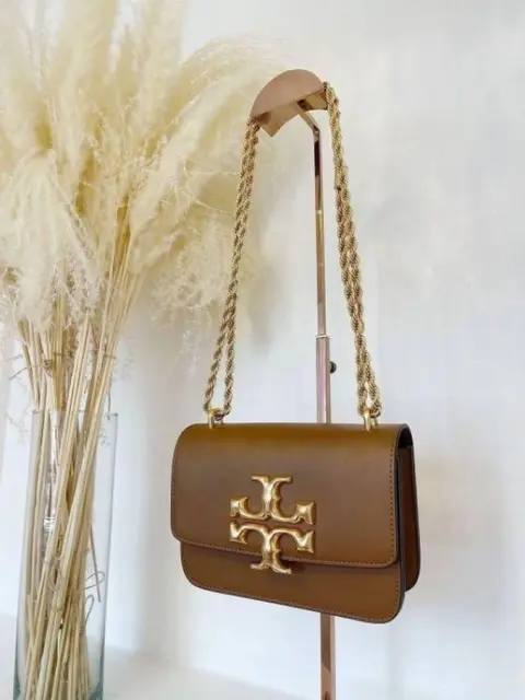 Tory737 Burch Eleanor Premium Quality Shoulder Bag With OG Box & Dust Bag (Brown - 737)