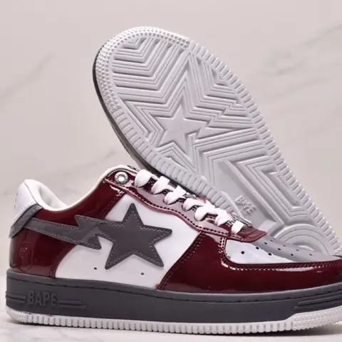 A BathinGahpe Bape Sta Low White maroon