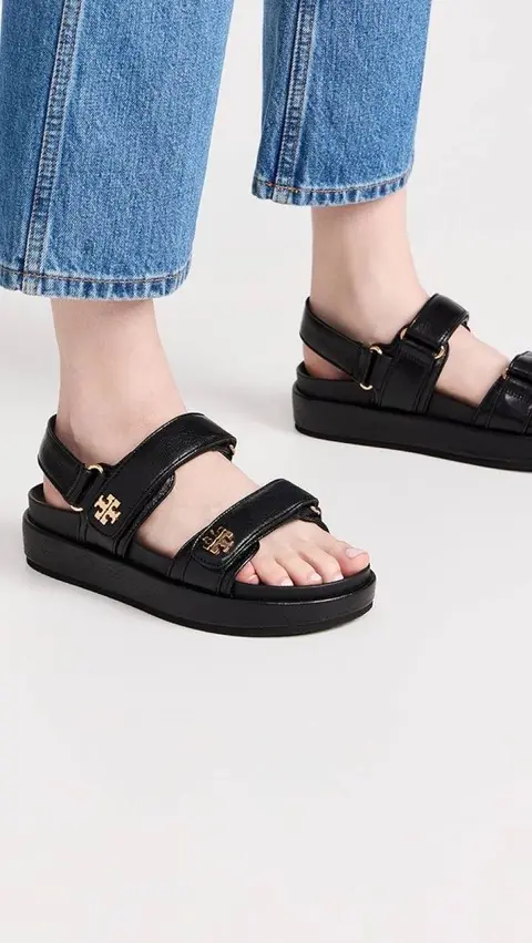 Tori Burch Kira Leather Sandal With OriginalBox CarryBag